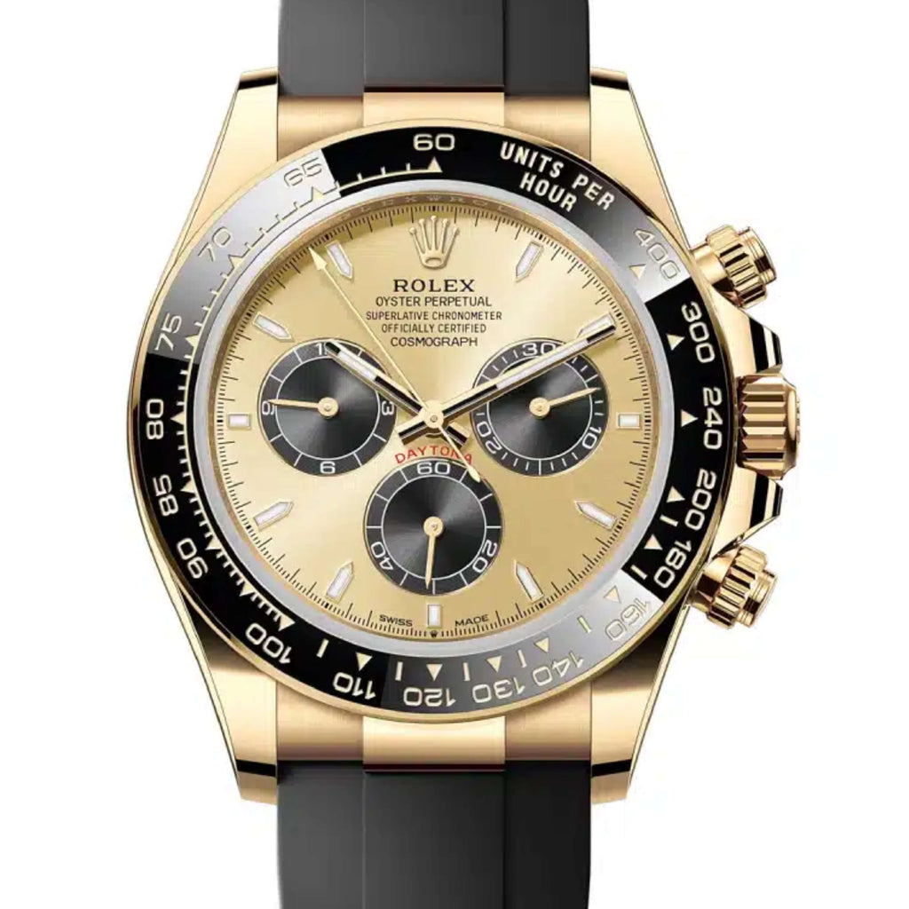 Rolex Cosmograph Daytona 40 mm | Oysterflex bracelet | Golden and bright black dial | 18k yellow gold Case Men's Watch 126518LN