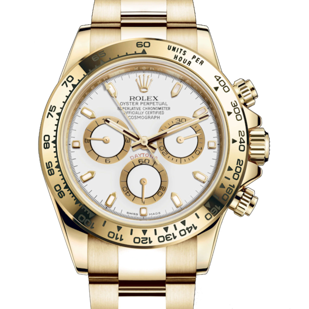 Rolex, Cosmograph Daytona White Dial 18kt Yellow Gold Oyster bracelet Men's Watch 116508-0001