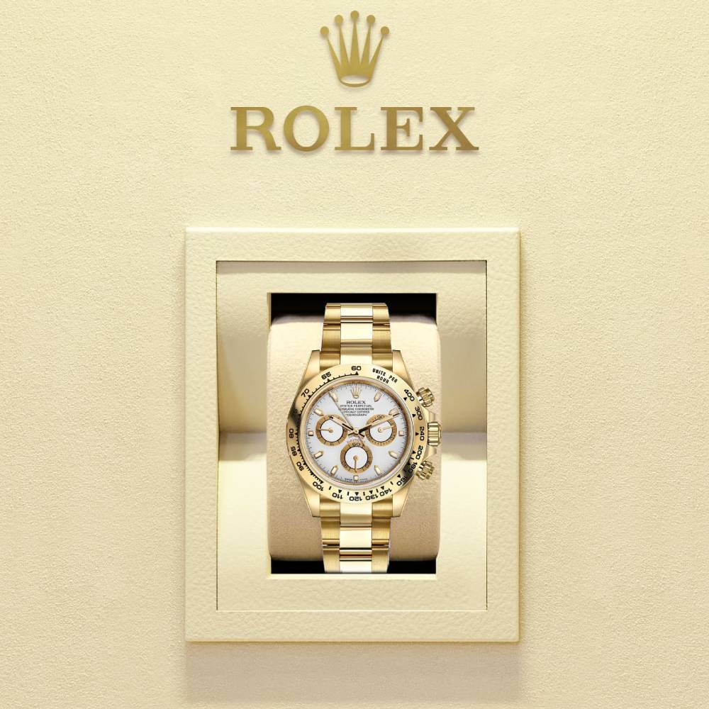 Rolex Cosmograph Daytona 40mm - Ref: 116508-0001 - White Index Dial, 18K Yellow Gold Oyster Bracelet Men's Watch