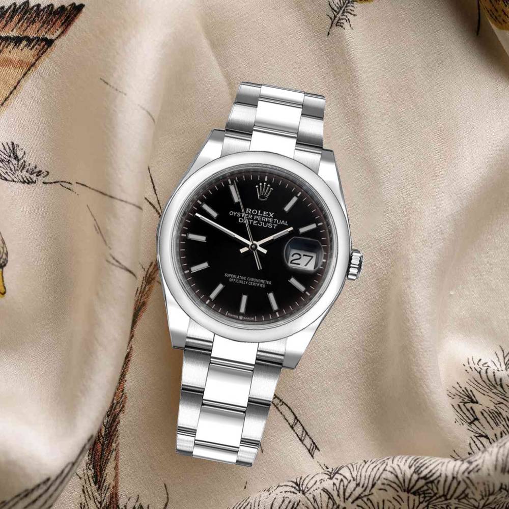 Rolex Date 34mm - Ref: 115200-0004 - Black Index Dial, Stainless Steel Oyster Bracelet Watch