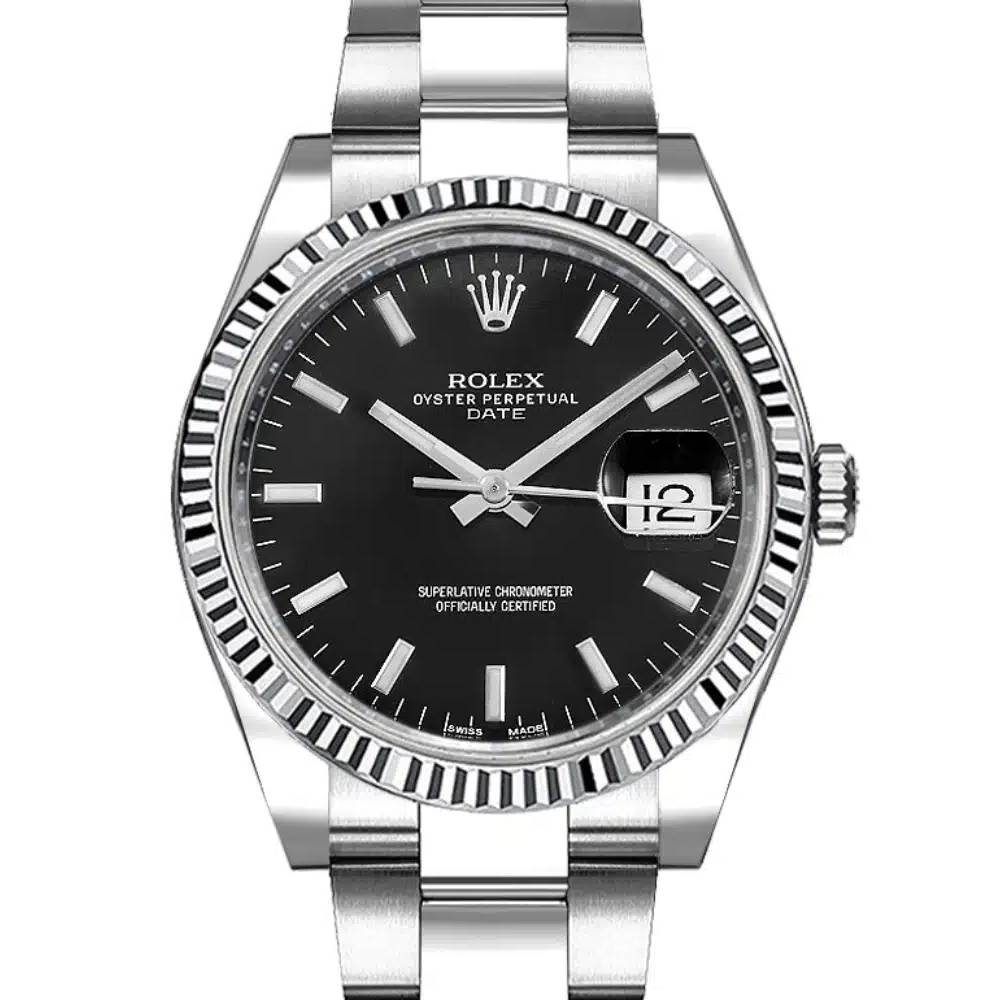 Rolex Date 34mm - Ref: 115234-0002 - Black Index Dial, Stainless Steel Oyster Bracelet Watch