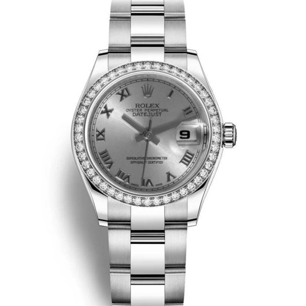 Rolex Datejust 26mm - Ref: 179384 rro - Rhodium Grey Dial, Stainless Steel Oyster Bracelet Women's Watch