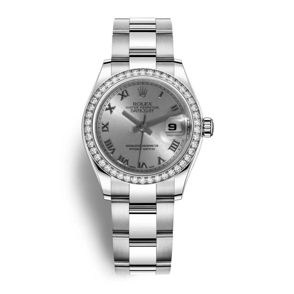 Rolex Datejust 26mm - Ref: 179384 rro - Rhodium Grey Dial, Stainless Steel Oyster Bracelet Women's Watch