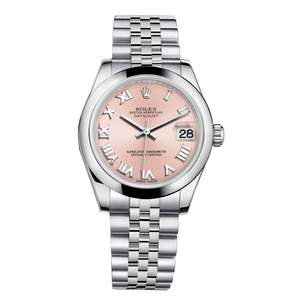 Rolex Datejust 31 mm | Stainless Steel Jubilee bracelet | Pink Roman dial | Unisex Watch 178240-0033