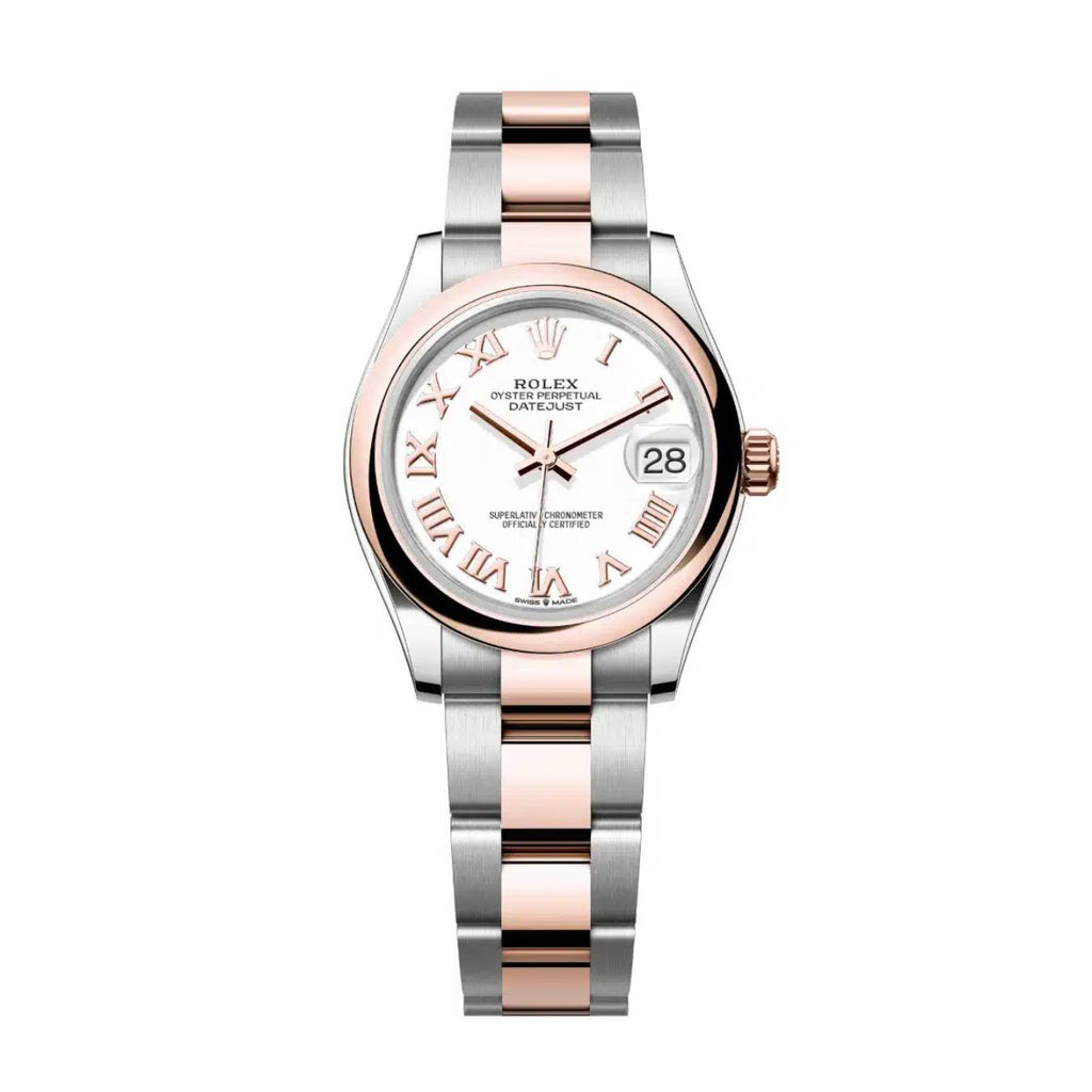 Rolex Datejust 31mm - Ref: 278241-0001 - White Roman Dial, Two Tone Stainless Steel & 18K Rose Gold Oyster Bracelet Women's Watch