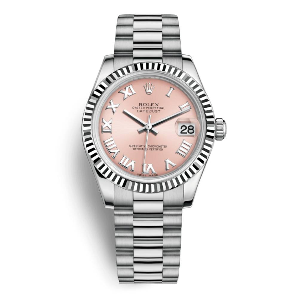 Rolex Datejust 31mm | 18k white gold bracelet | Pink dial | Ladies Watch 178279