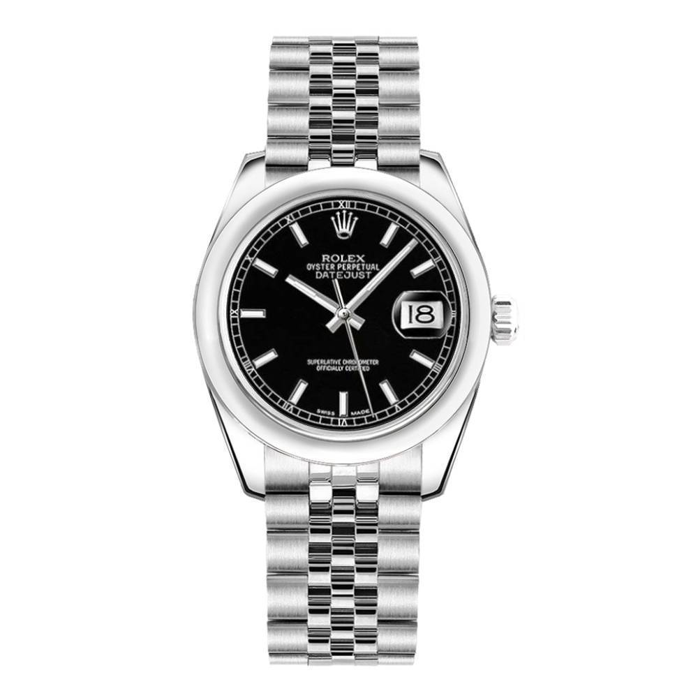 Rolex Datejust 31mm - Ref: 178240-0016 - Black Dial, Stainless Steel Jubilee Bracelet Women's Watch