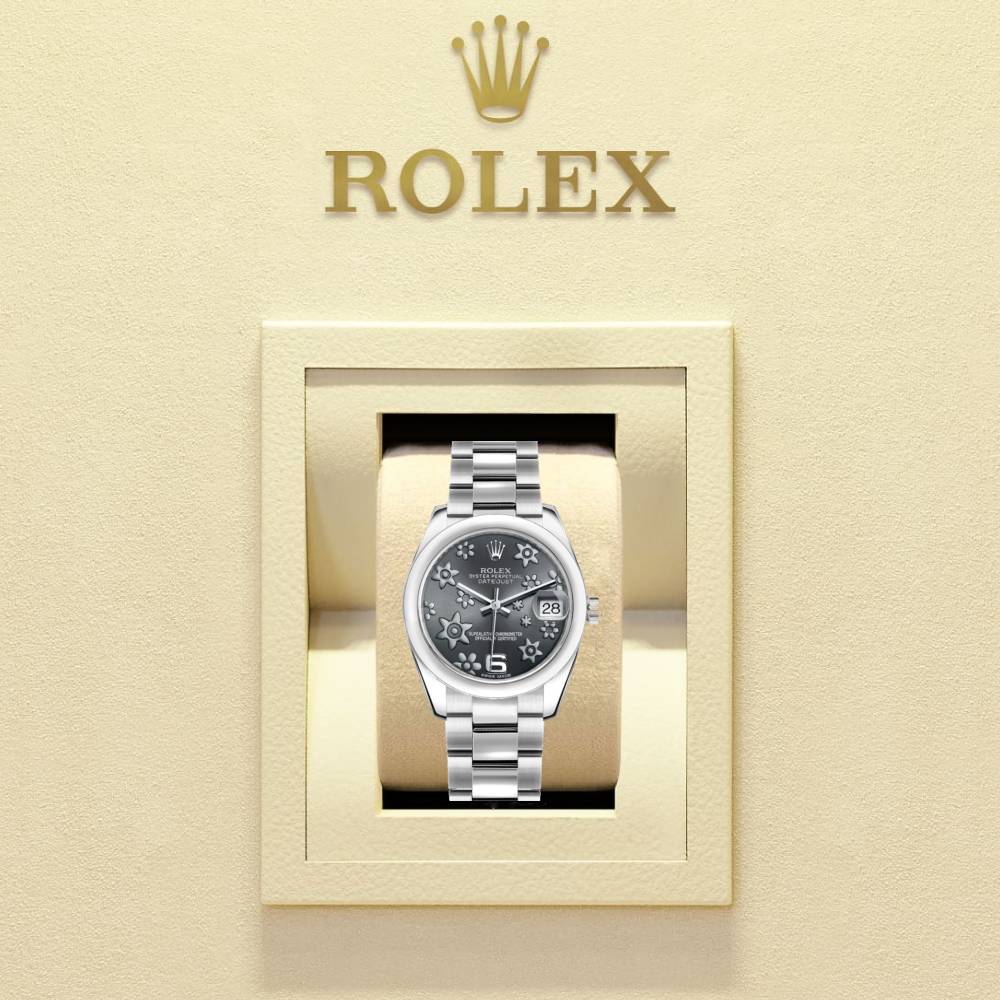 Rolex Datejust 31mm - Ref: 178240-0040 - Rhodium Grey Dial, Stainless Steel Oyster Bracelet Women's Watch