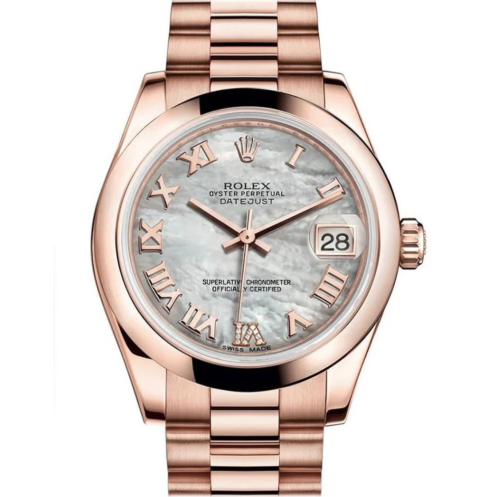 Rolex Datejust 31mm - Ref: 178245 mdrp - Pink Dial, 18K Rose Gold President Bracelet Women's Watch