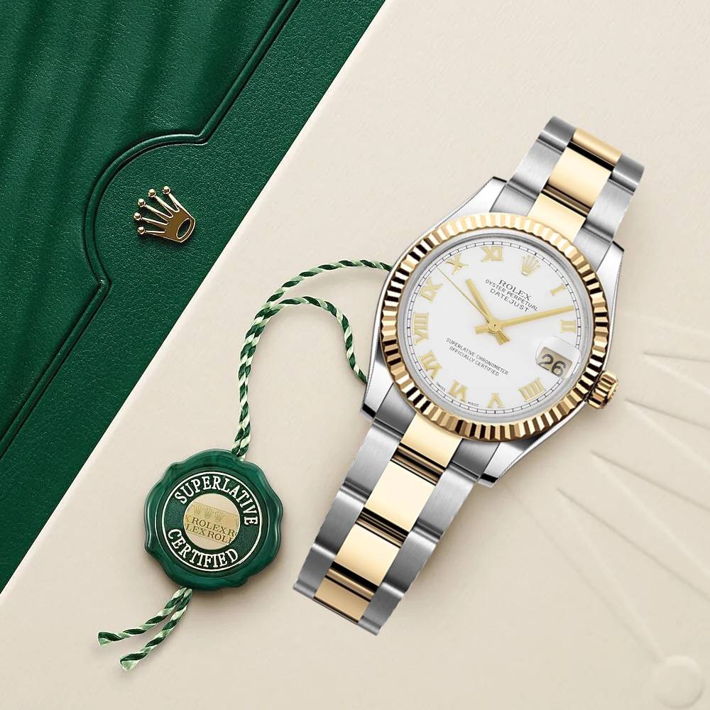 Rolex Datejust 31mm - Ref: 178273 wro - White Roman Dial, Two Tone Stainless Steel & 18K Yellow Gold Oyster Bracelet Women's Watch