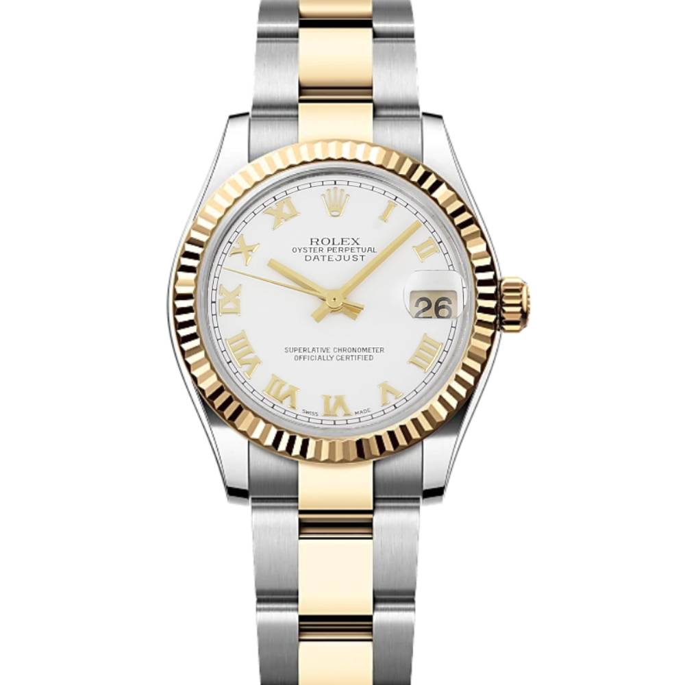 Rolex Datejust 31mm - Ref: 178273 wro - White Roman Dial, Two Tone Stainless Steel & 18K Yellow Gold Oyster Bracelet Women's Watch