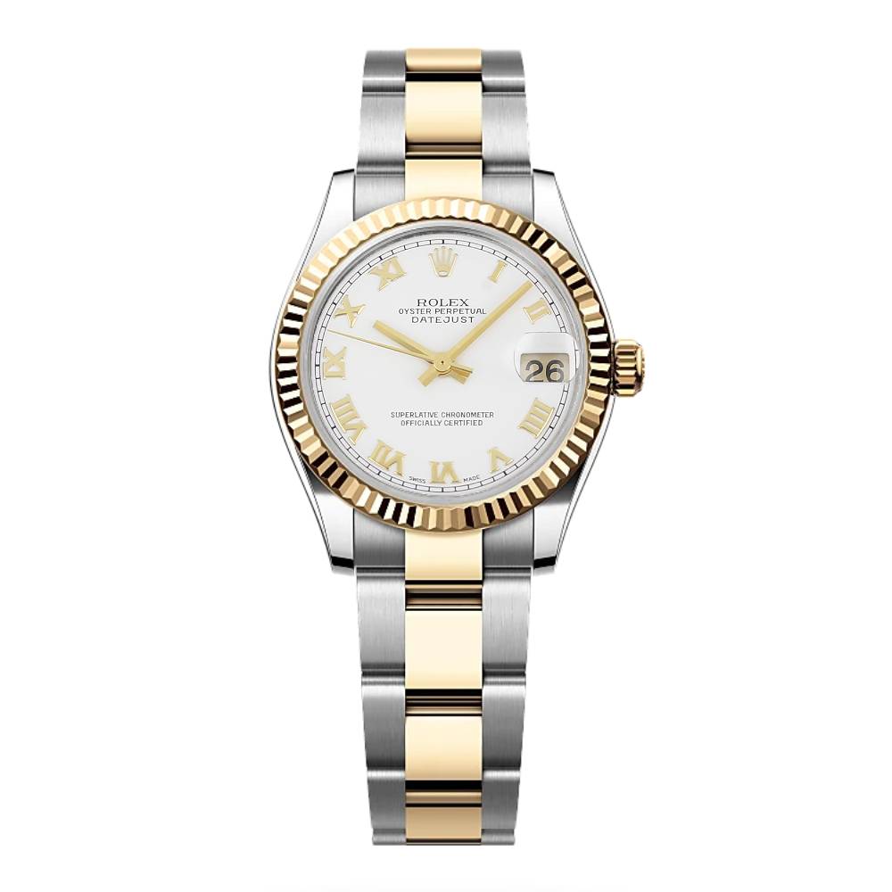 Rolex Datejust 31mm - Ref: 178273 wro - White Roman Dial, Two Tone Stainless Steel & 18K Yellow Gold Oyster Bracelet Women's Watch