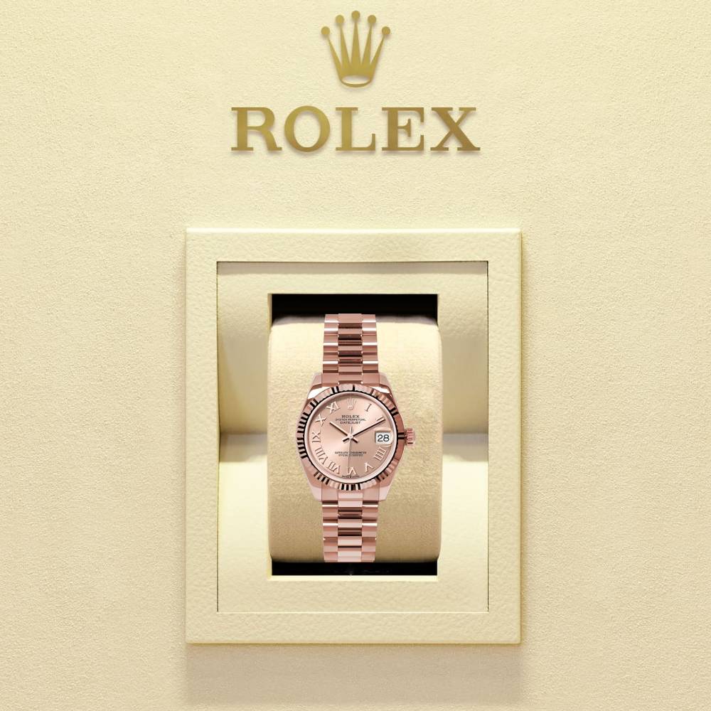 Rolex Datejust 31mm - Ref: 178275 prp - Rose Dial, 18K Rose Gold President Bracelet Women's Watch