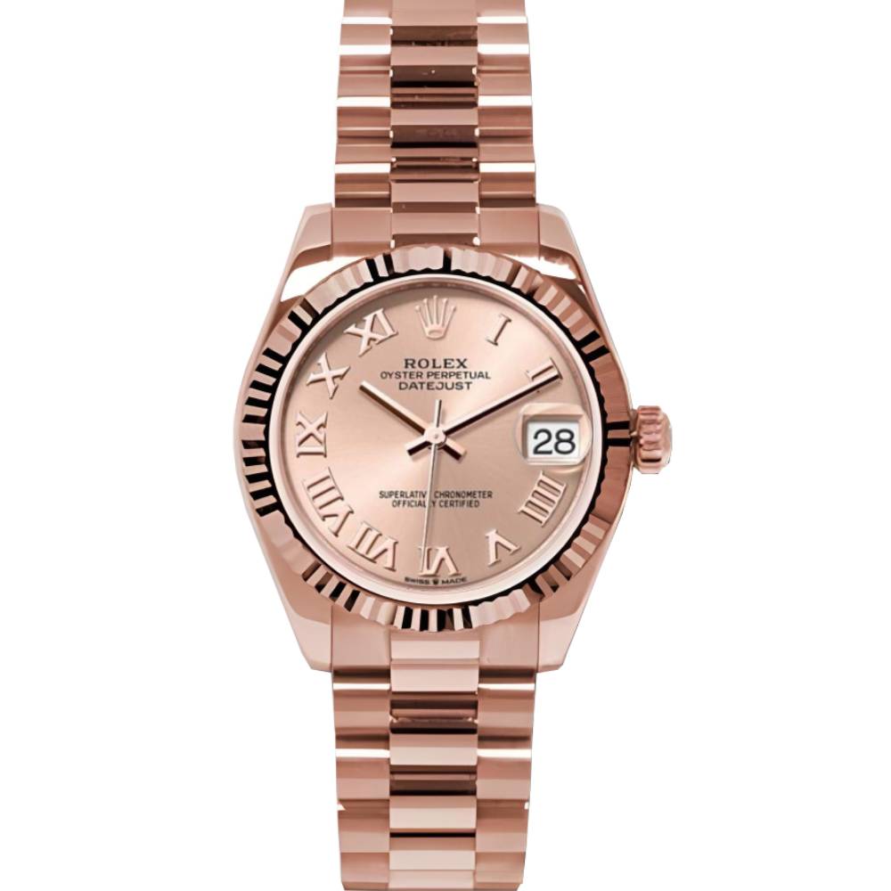 Rolex Datejust 31mm - Ref: 178275 prp - Rose Dial, 18K Rose Gold President Bracelet Women's Watch