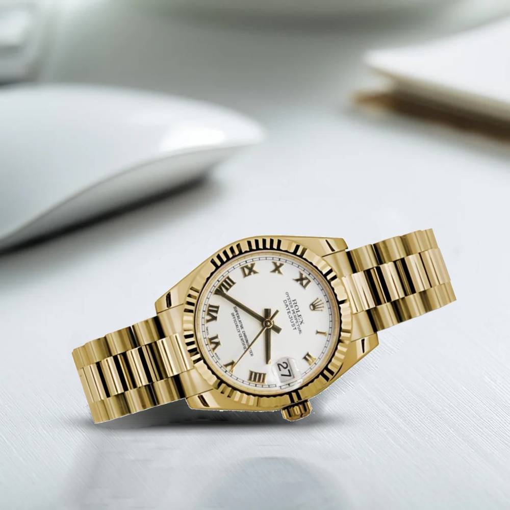 Rolex Datejust 31mm - Ref: 178278 wrp - White Dial, 18K Yellow Gold President Bracelet Women's Watch