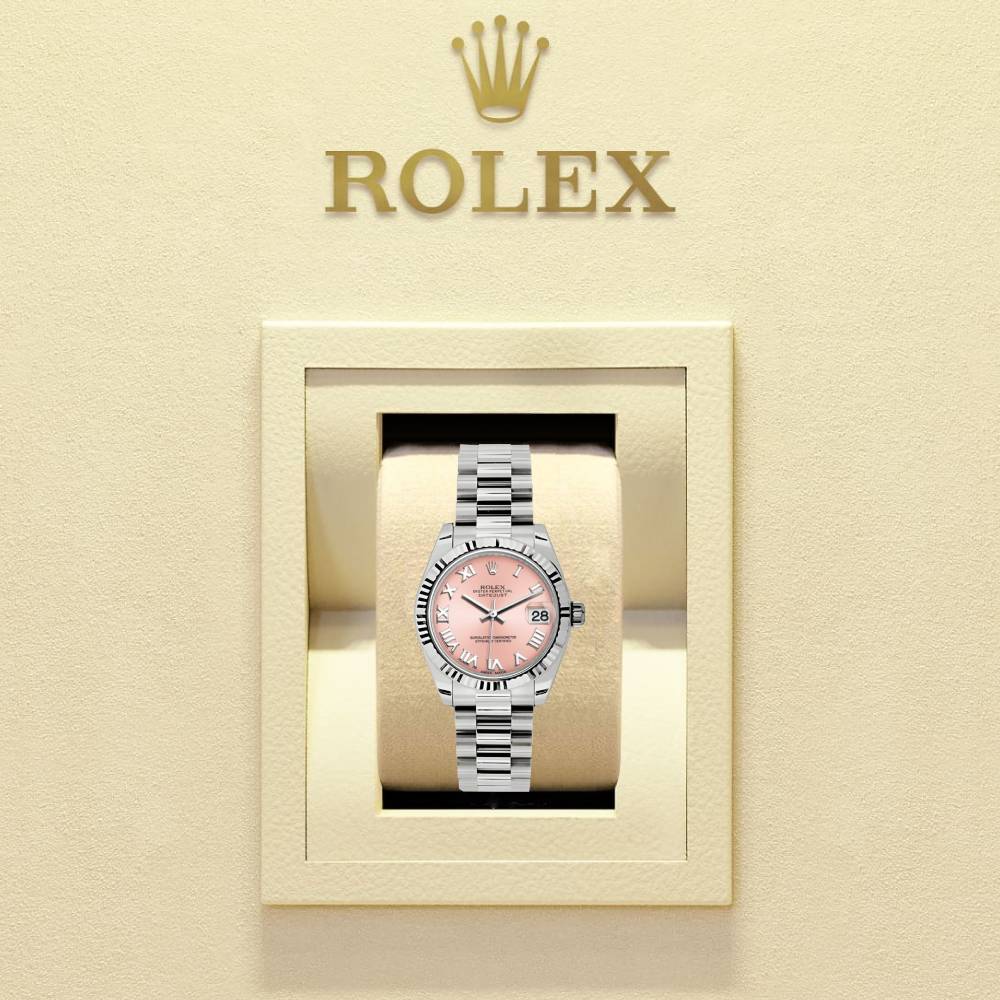 Rolex Datejust 31mm - Ref: 178279 - Pink Dial, 18K White Gold President Bracelet Women's Watch