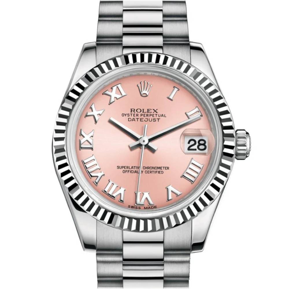 Rolex Datejust 31mm - Ref: 178279 - Pink Dial, 18K White Gold President Bracelet Women's Watch