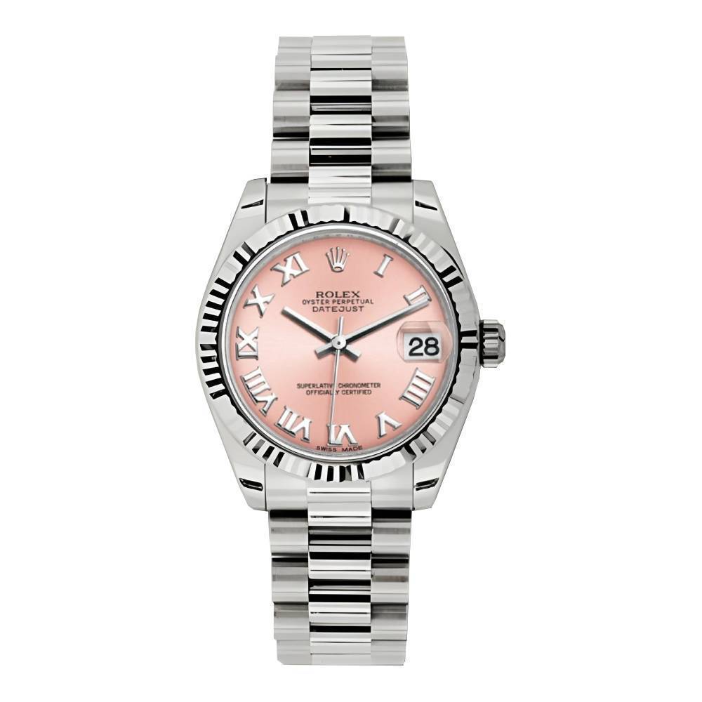 Rolex Datejust 31mm - Ref: 178279 - Pink Dial, 18K White Gold President Bracelet Women's Watch