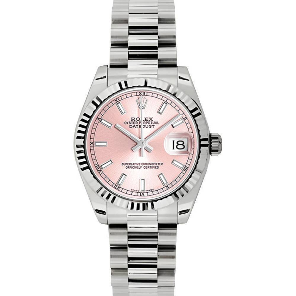 Rolex Datejust 31mm - Ref: 178279 pip - Pink Dial, 18K White Gold President Bracelet Women's Watch