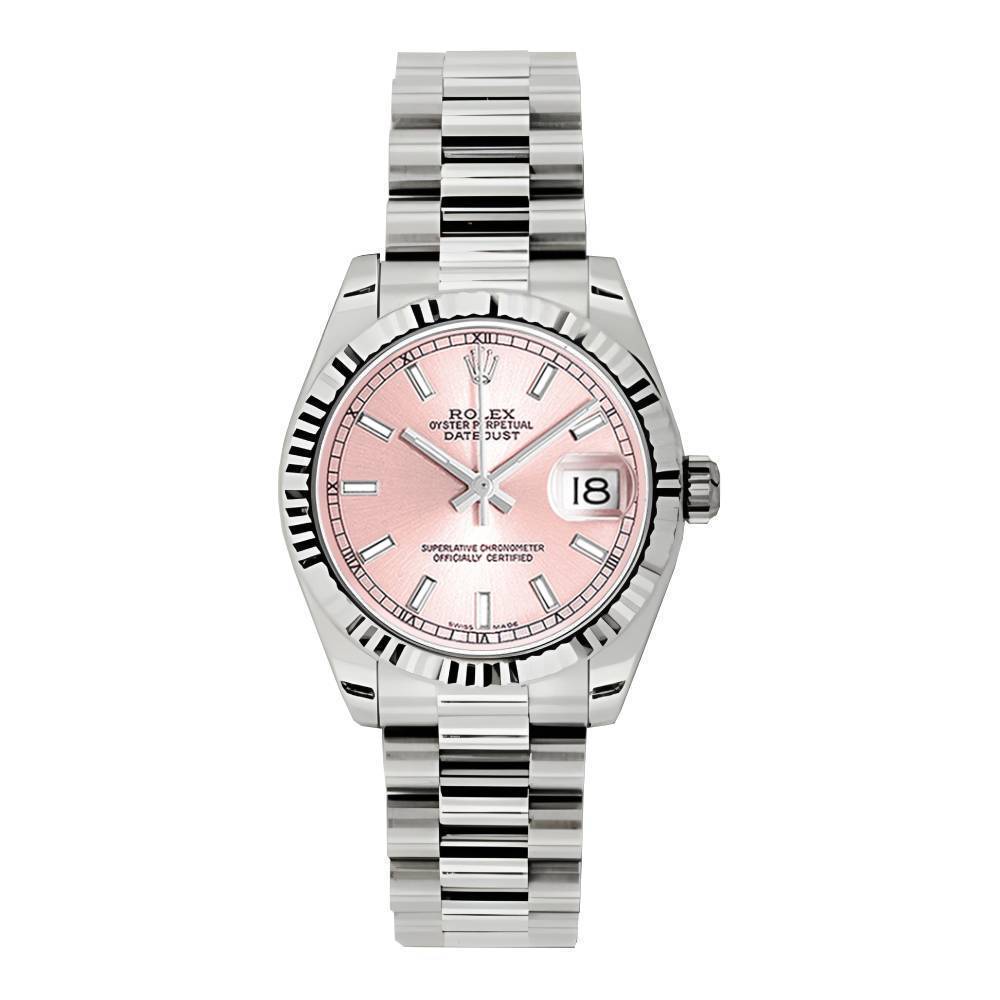 Rolex Datejust 31mm - Ref: 178279 pip - Pink Dial, 18K White Gold President Bracelet Women's Watch