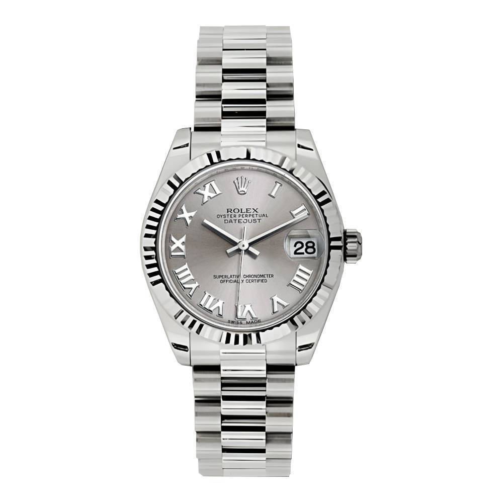 Rolex Datejust 31mm - Ref: 178279 rrp - Silver Dial, 18K White Gold President Bracelet Women's Watch