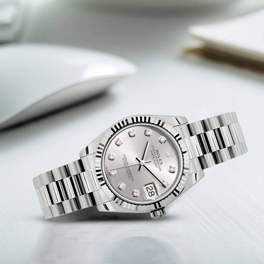 Rolex Datejust 31mm - Ref: 178279 sdp - Silver Dial, 18K White Gold President Bracelet Women's Watch