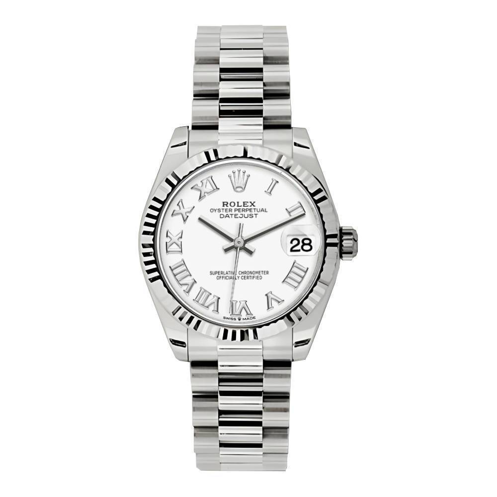 Rolex Datejust 31mm - Ref: 178279 wrp - White Dial, 18K White Gold President Bracelet Women's Watch