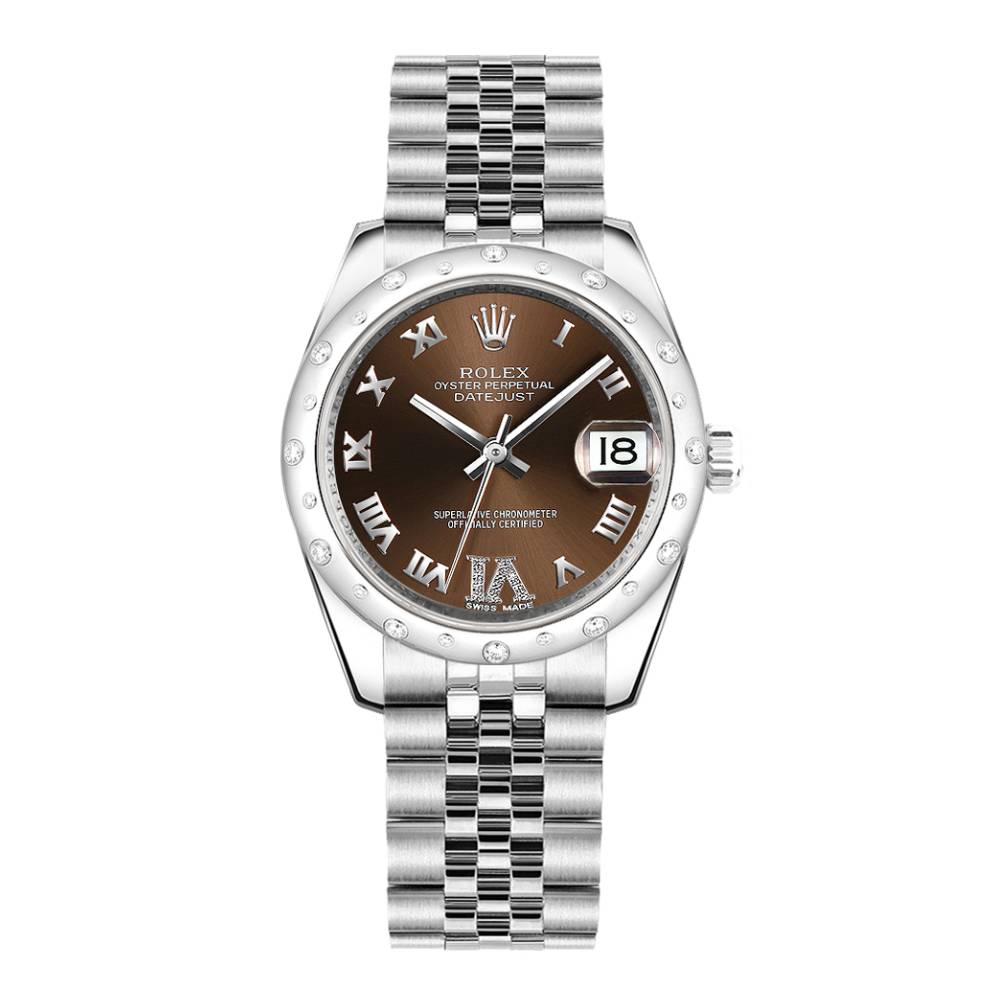 Rolex Datejust 31mm - Ref: 178344-0001 - Bronze Dial & Diamond Bezel, Stainless Steel Jubilee Bracelet Women's Watch