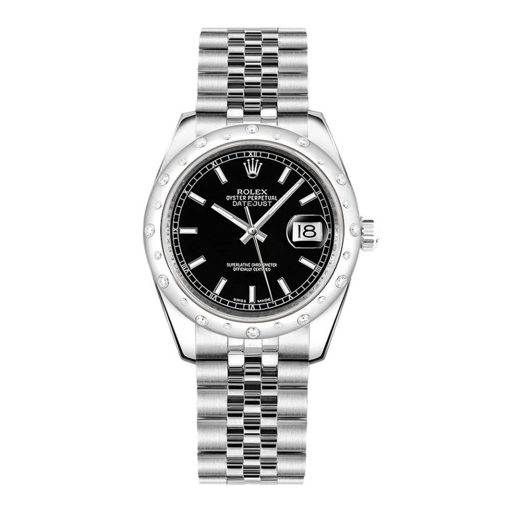 Rolex Datejust 31mm - Ref: 178344-0044 - Black Dial, Stainless Steel Jubilee Bracelet Women's Watch