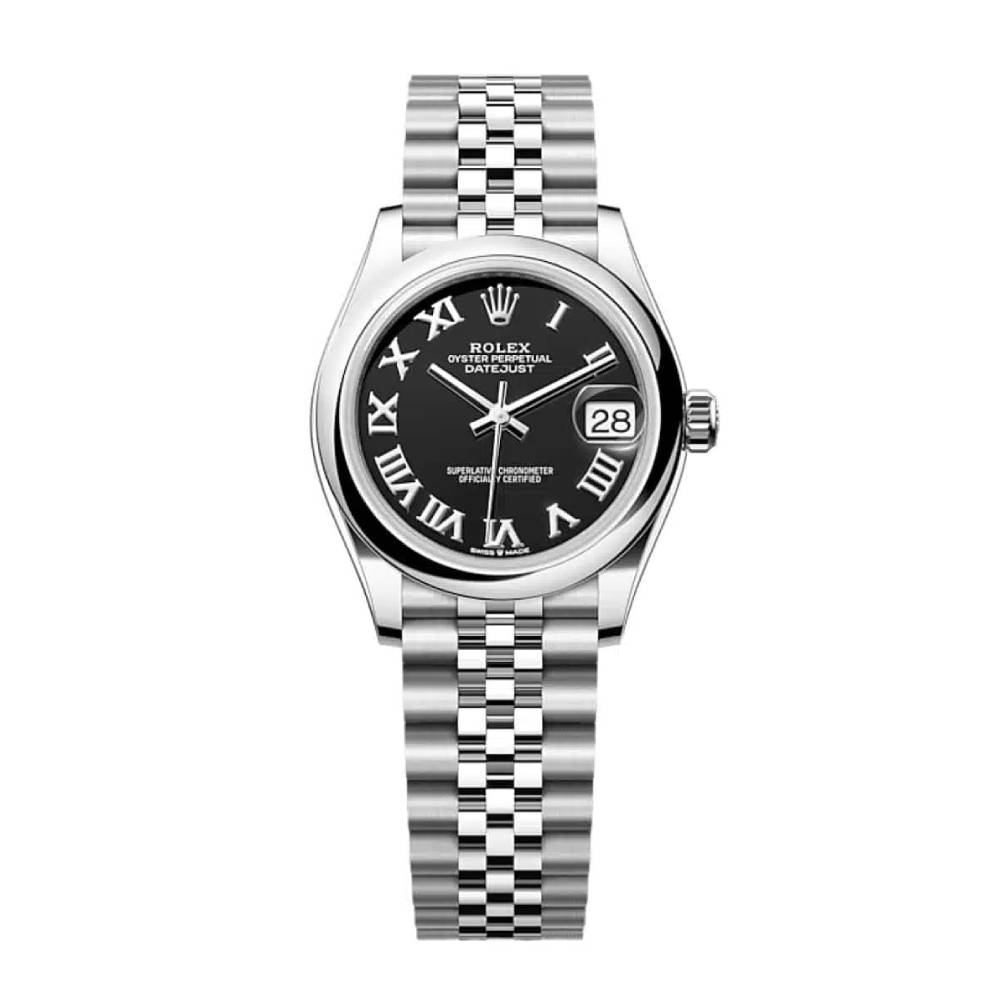 Rolex Datejust 31mm - Ref: 278240-0002 - Black Roman Dial, Stainless Steel Jubilee Bracelet Women's Watch