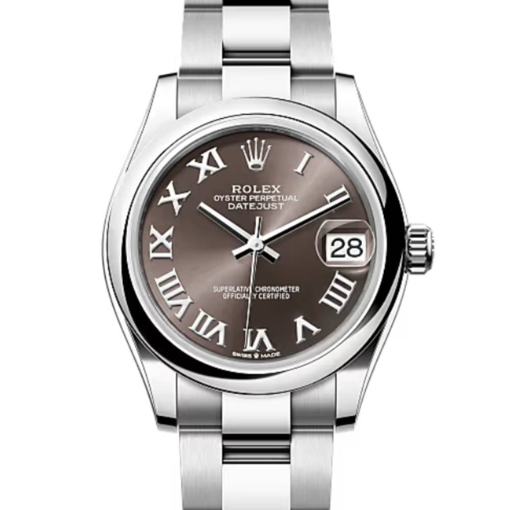 Rolex Datejust 31mm - Ref: 278240-0015 - Dark Grey Roman Dial, Stainless Steel Oyster Bracelet Women's Watch