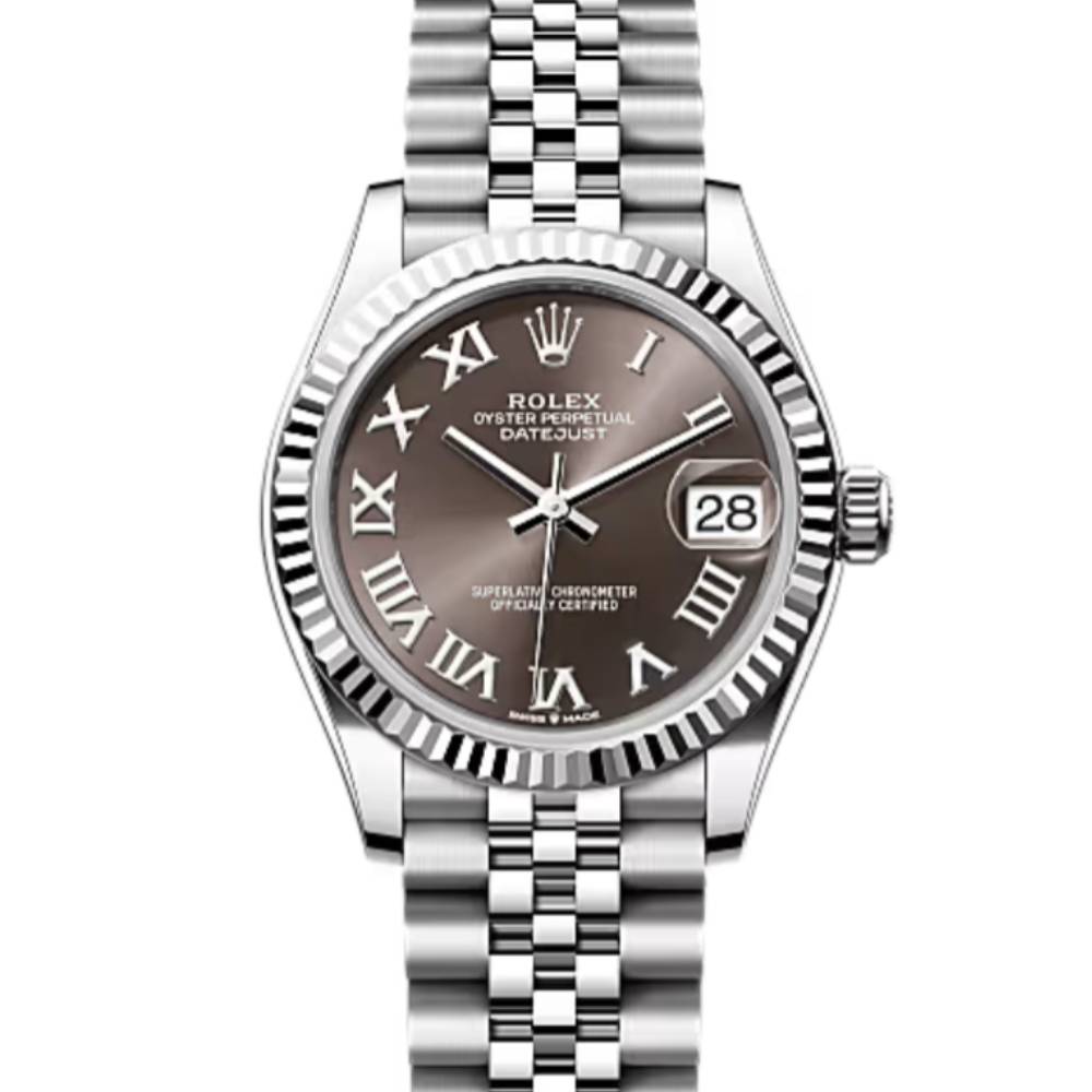 Rolex Datejust 31mm - Ref: 278240-0016 - Dark Grey Roman Dial, Stainless Steel Jubilee Bracelet Women's Watch