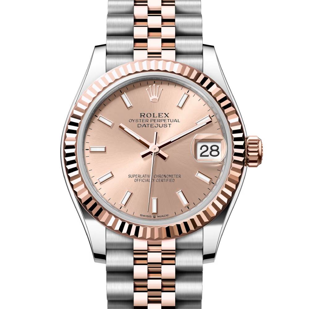 Rolex Datejust 31mm - Ref: 278271-0010 - Rose Dial, Two Tone Stainless Steel & 18K Rose Gold Jubilee Bracelet Women's Watch