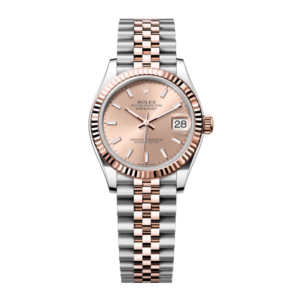 Rolex Datejust 31mm - Ref: 278271-0010 - Rose Dial, Two Tone Stainless Steel & 18K Rose Gold Jubilee Bracelet Women's Watch