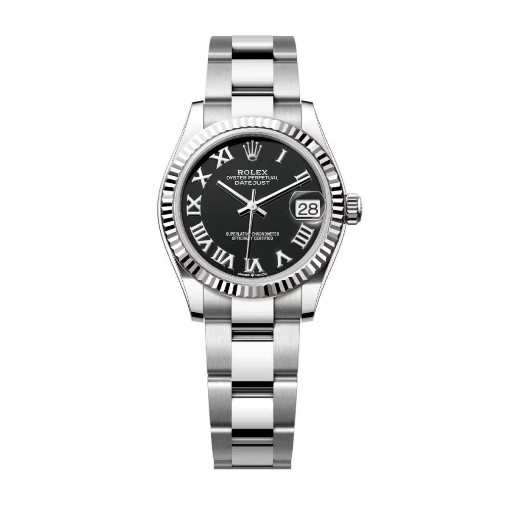 Rolex Datejust 31mm - Ref: 278274-0001 - Black Roman Dial, Stainless Steel Oyster Bracelet Women's Watch