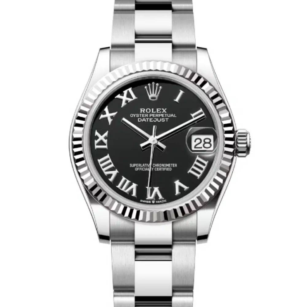 Rolex Datejust 31mm - Ref: 278274-0001 - Black Roman Dial, Stainless Steel Oyster Bracelet Women's Watch