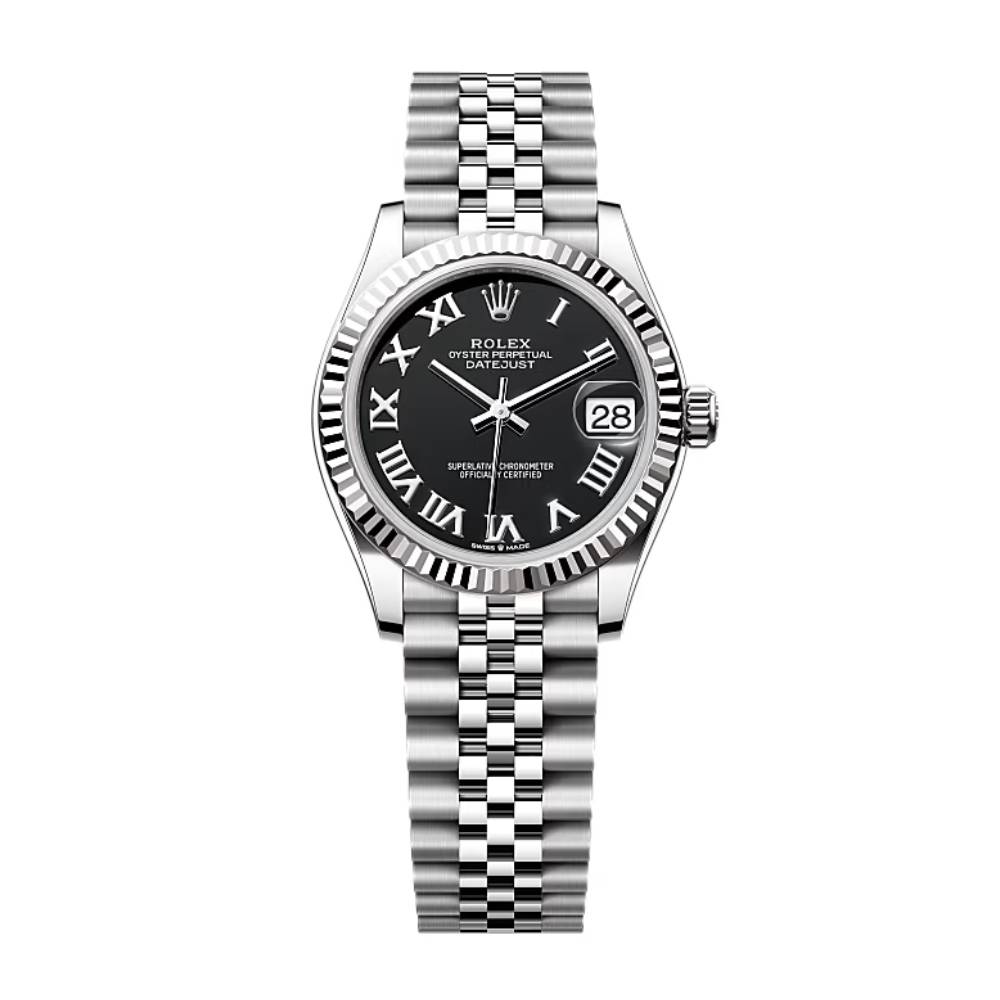 Rolex Datejust 31mm - Ref: 278274-0002 - Black Roman Dial, Stainless Steel Jubilee Bracelet Women's Watch