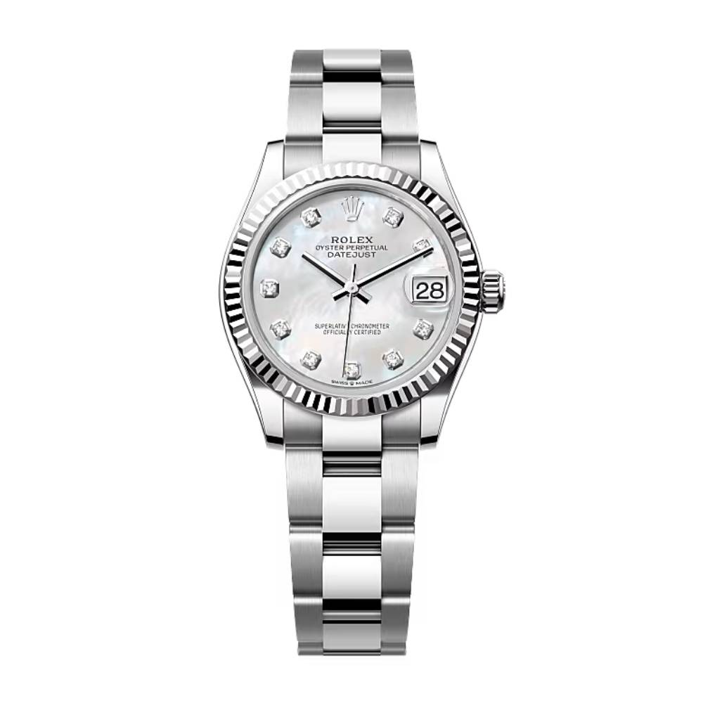 Rolex Datejust 31mm - Ref: 278274-0005 - White Mother of Pearl Diamond Dial, Stainless Steel Oyster Bracelet Women's Watch