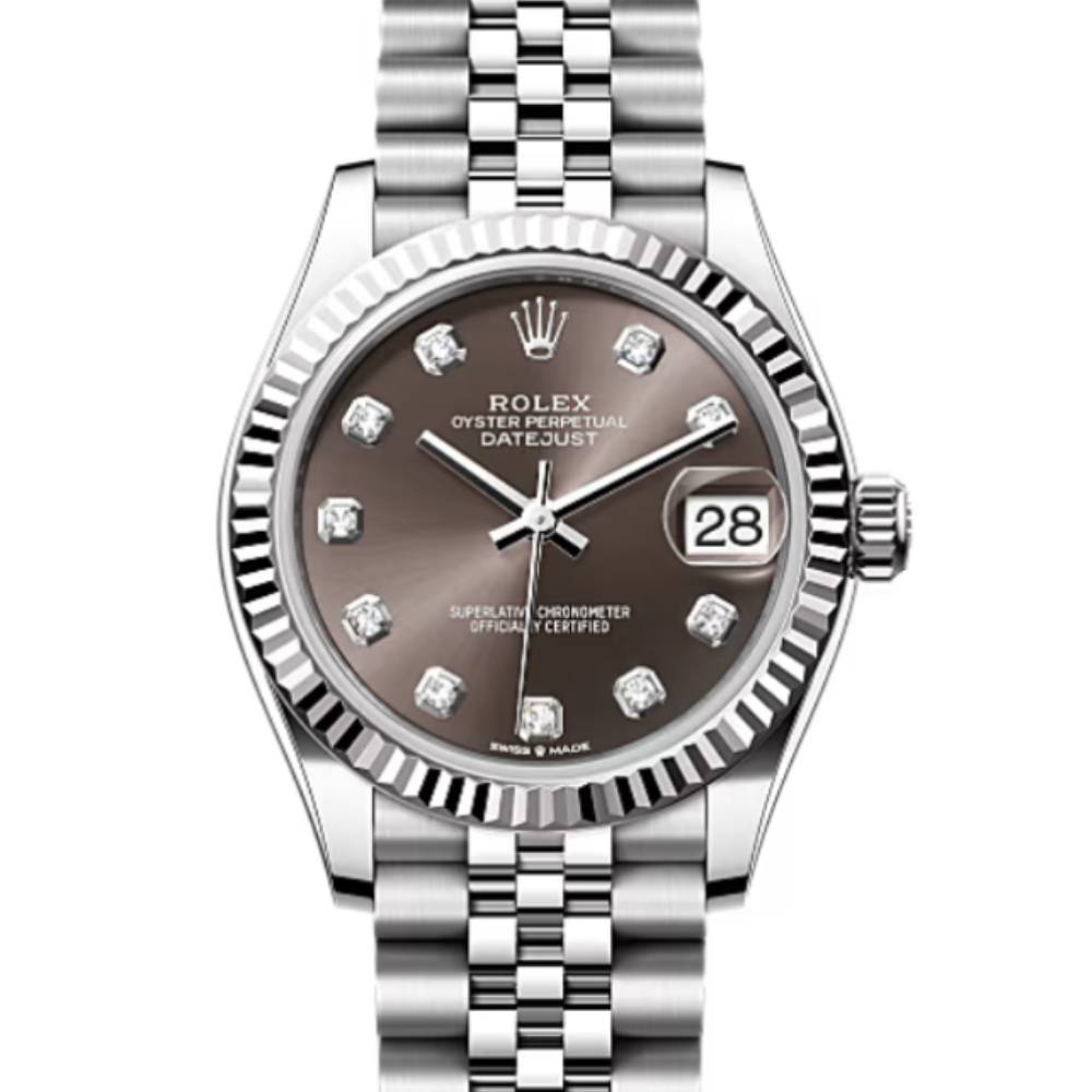 Rolex Datejust 31mm - Ref: 278274-0008 - Dark Grey Diamond Dial, Stainless Steel Jubilee Bracelet Women's Watch