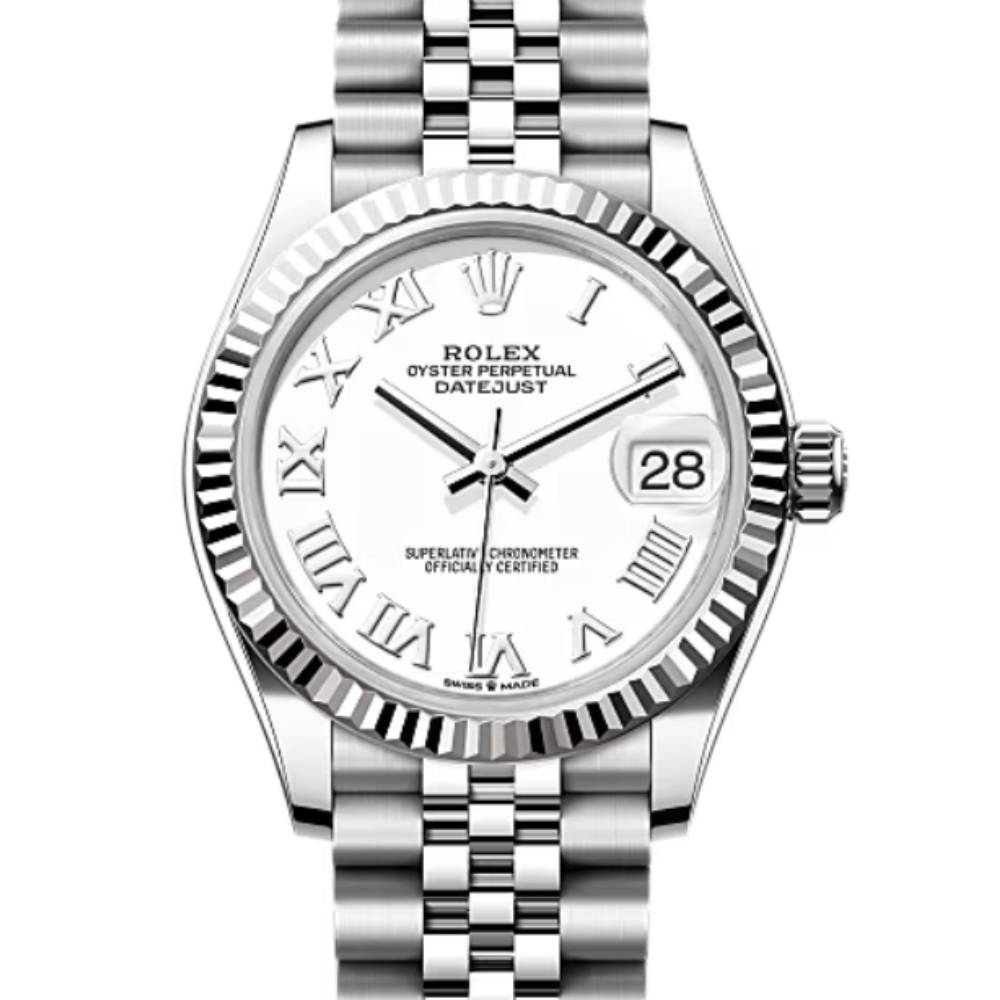 Rolex Datejust 31mm - Ref: 278274-0010 - White Roman Dial, Stainless Steel Jubilee Bracelet Women's Watch