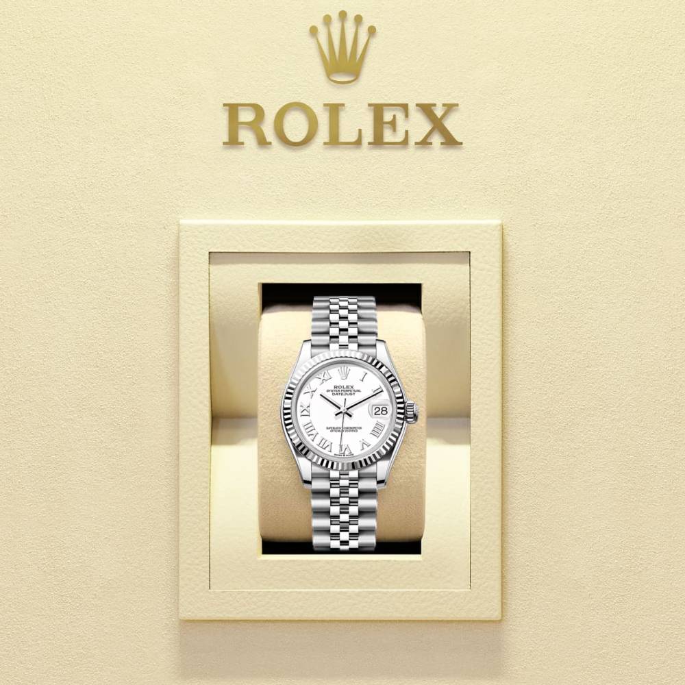 Rolex Datejust 31mm - Ref: 278274-0010 - White Roman Dial, Stainless Steel Jubilee Bracelet Women's Watch