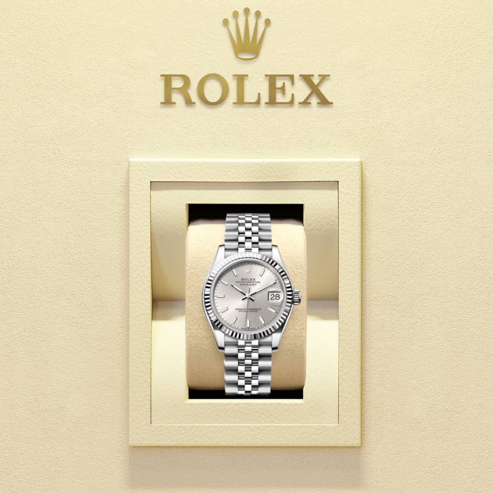 Rolex Datejust 31mm - Ref: 278274-0012 - Silver Stick Dial, Stainless Steel Jubilee Bracelet Women's Watch