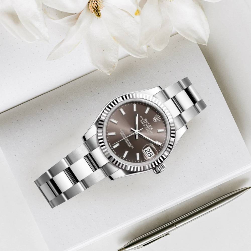 Rolex Datejust 31mm - Ref: 278274-0015 - Dark Grey Stick Dial, Stainless Steel Oyster Bracelet Women's Watch