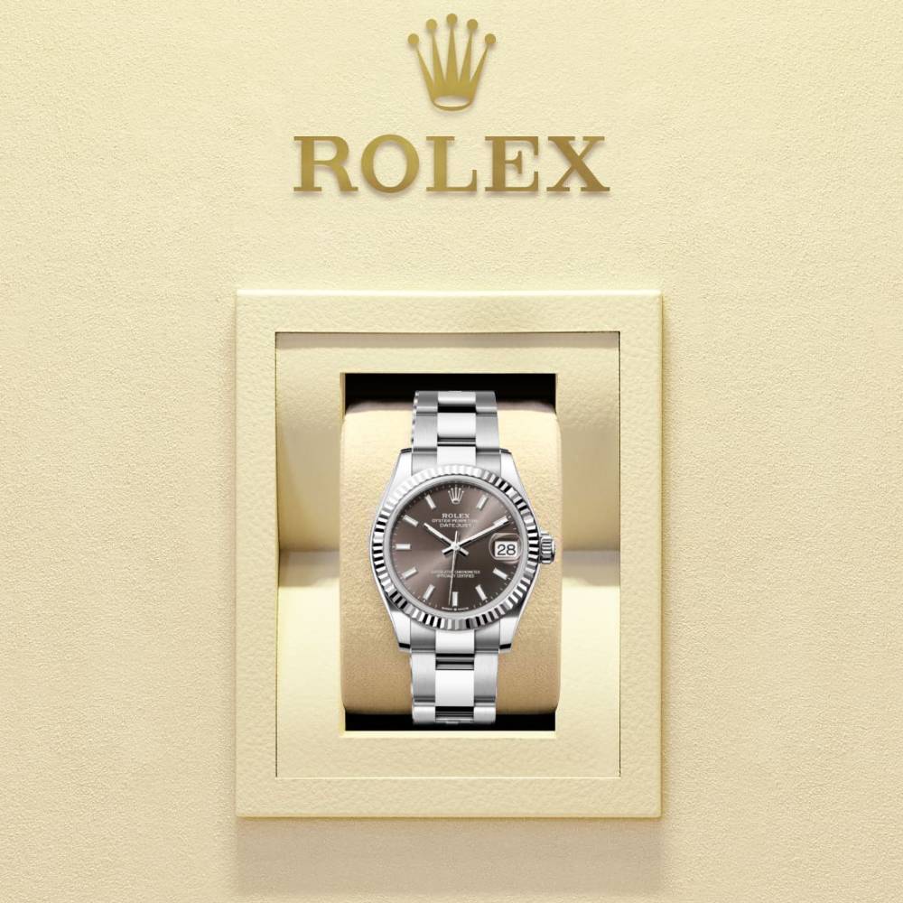 Rolex Datejust 31mm - Ref: 278274-0015 - Dark Grey Stick Dial, Stainless Steel Oyster Bracelet Women's Watch