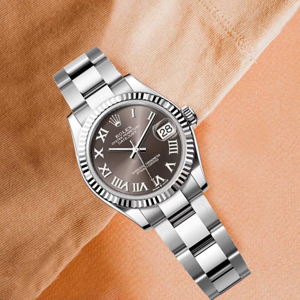 Rolex Datejust 31mm - Ref: 278274-0021 - Dark Grey Roman Dial, Stainless Steel Oyster Bracelet Women's Watch