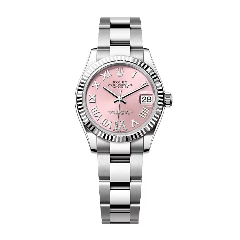 Rolex Datejust 31mm - Ref: 278274-0023 - Pink Roman Diamond Dial, Stainless Steel Oyster Bracelet Women's Watch