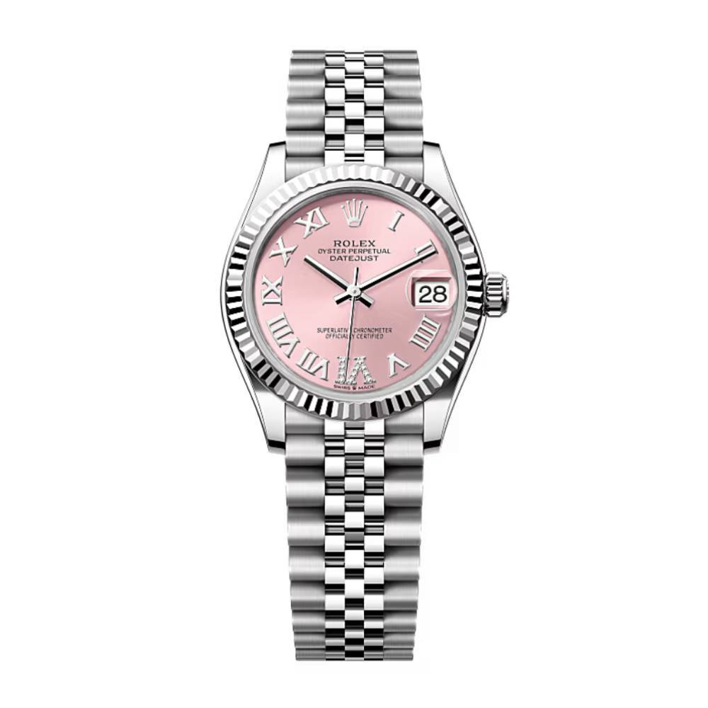 Rolex Datejust 31mm - Ref: 278274-0024 - Pink Roman Diamond Dial, Stainless Steel Jubilee Bracelet Women's Watch