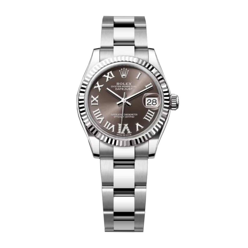 Rolex Datejust 31mm - Ref: 278274-0027 - Dark Grey Roman Diamond Dial, Stainless Steel Oyster Bracelet Women's Watch