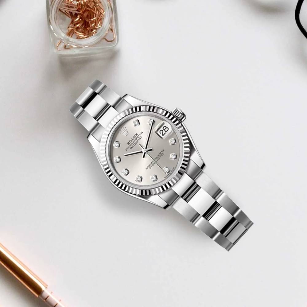 Rolex Datejust 31mm - Ref: 278274-0029 - Silver Diamond Dial, Stainless Steel Oyster Bracelet Women's Watch