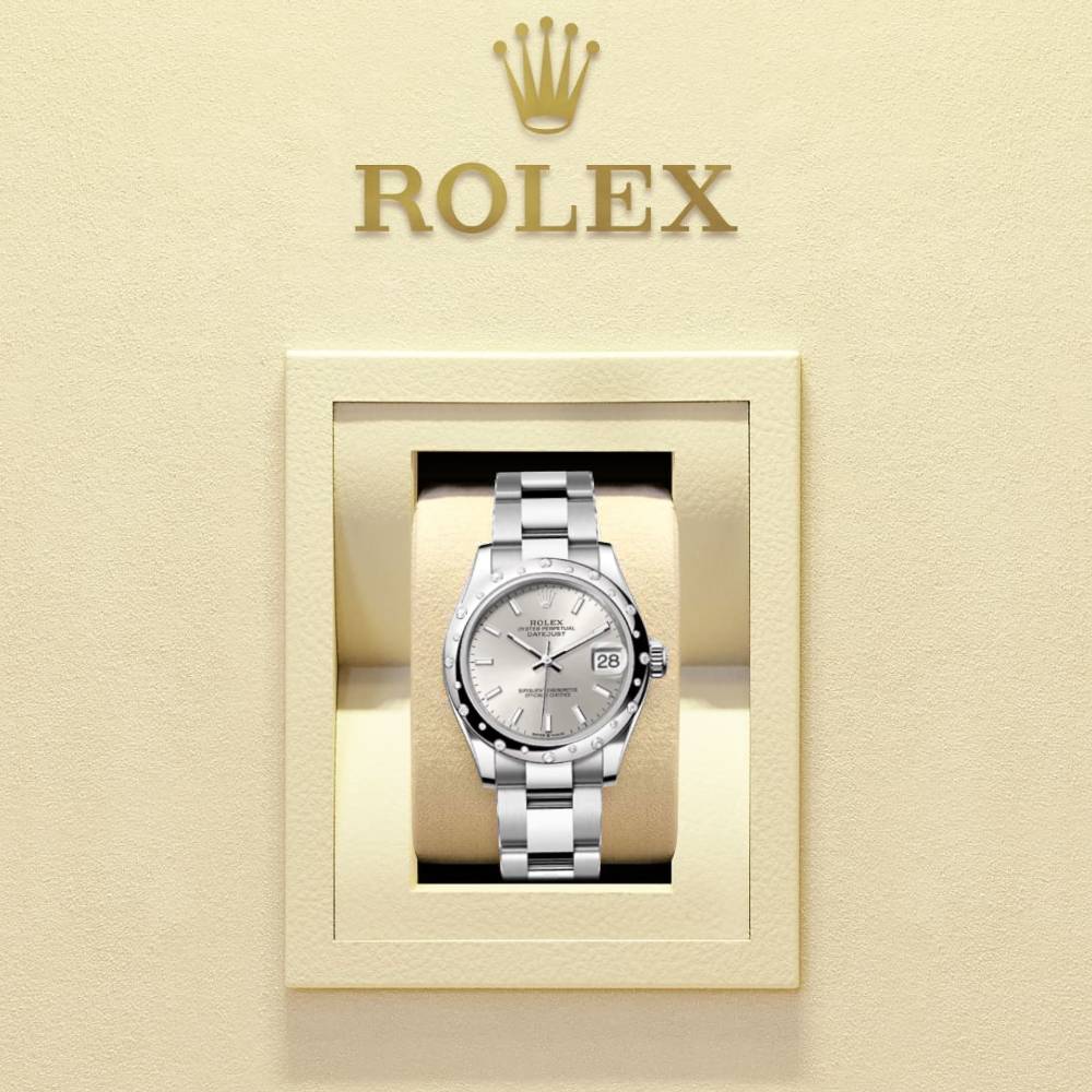 Rolex Datejust 31mm - Ref: 278344rbr-0013 - Silver Stick Dial & Diamond Bezel, Stainless Steel Oyster Bracelet Women's Watch